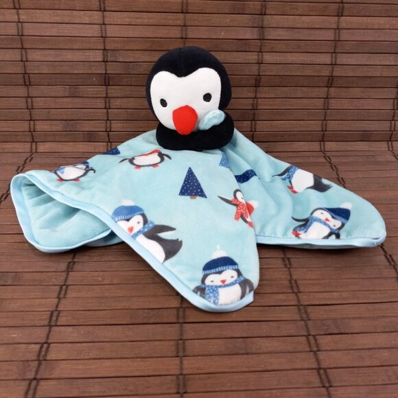 NoJo Plush Penguin Security Blanket Lovey Cuddle Blankie Winter Holiday - Picture 3 of 6